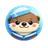 Cute flat cartoon raccoon face avatar icon with friendly expression for reviews section